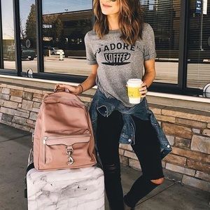 Anthropologie Gray J’adore Coffee Tee size small